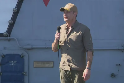 Hegseth greets USS Abraham Lincoln near the end of record long deployment