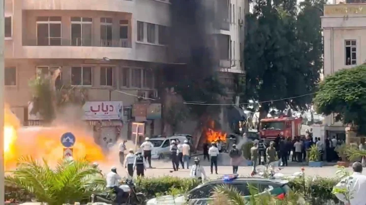 Explosions reported in Damascus amid Macron’s visit to Syria, state media says