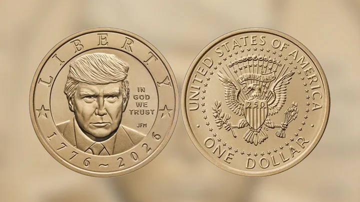 US Mint to begin striking dollar coin featuring Trump