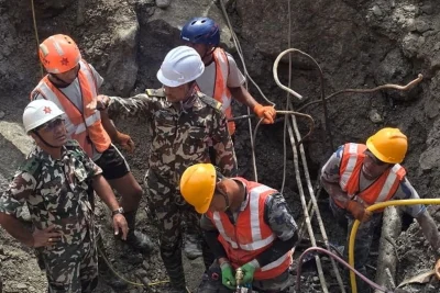 2 people rescued alive from tunnel after deadly Nepal-Tibet flash flood